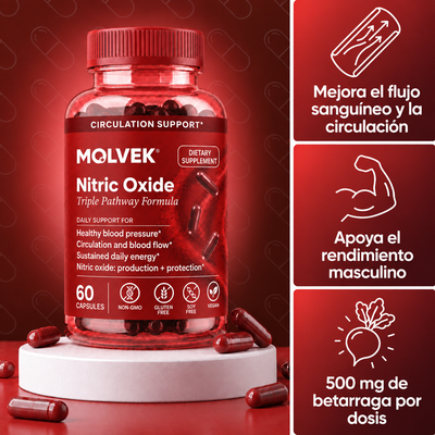 Molvek® Óxido Nítrico Triple Vía, Reactiva tu Circulación Natural