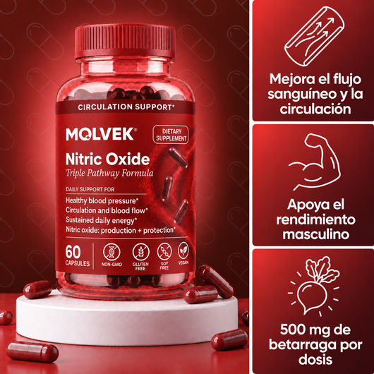Molvek® Óxido Nítrico Triple Vía, Reactiva tu Circulación Natural