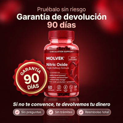 Molvek Óxido Nítrico Triple Vía, Reactiva tu Circulación Natural